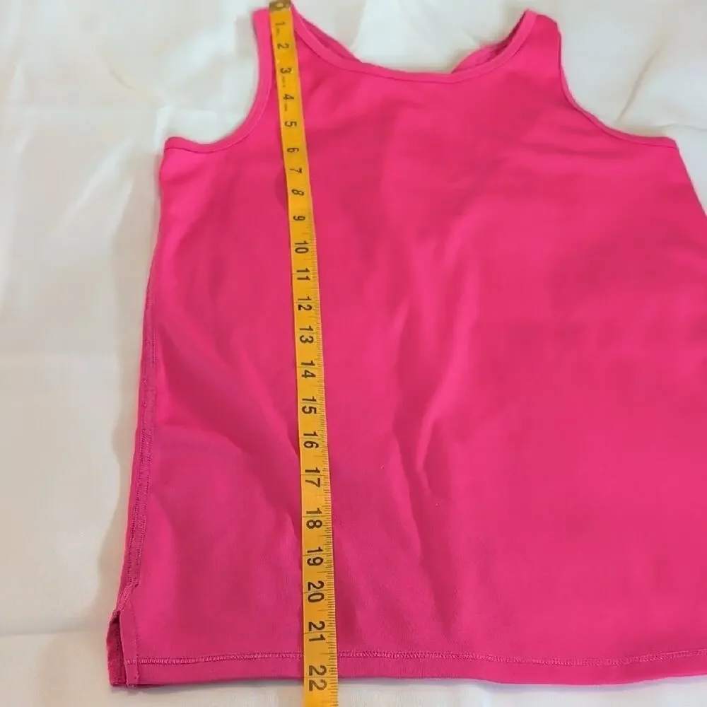 All In Motion Girls Pink Twist Back Athletic Tank Top L 10/12 Dance Cheer